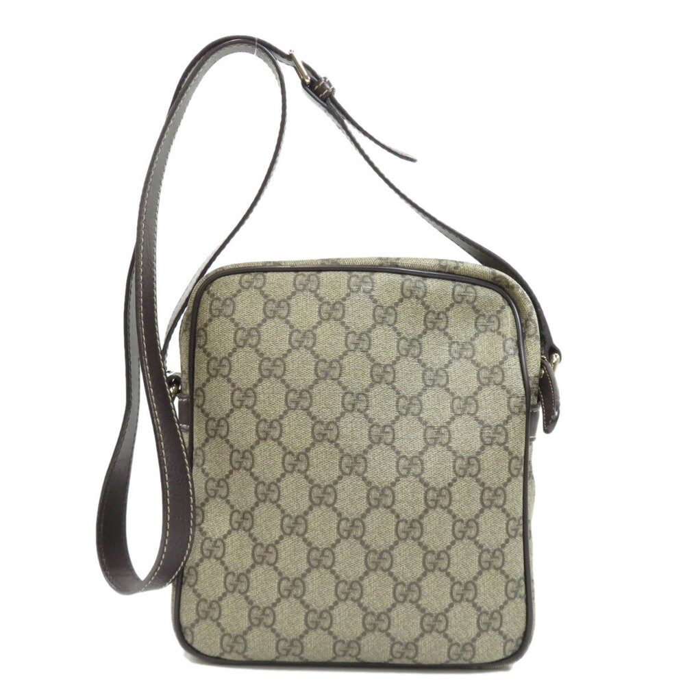 Gucci beige Canvas Messenger GG brown Supreme Bag Tan Brown